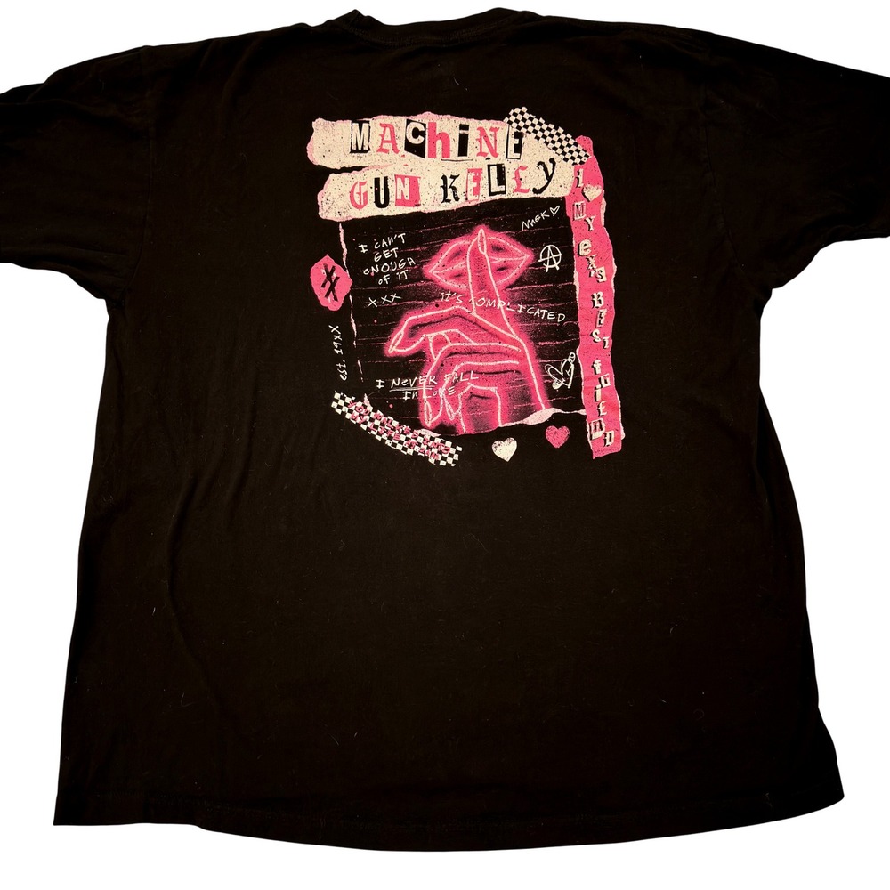 Machine Gun Kelly MGK My Exs Best Friend Black Graphic T-Shirt 2XL Punk Rock